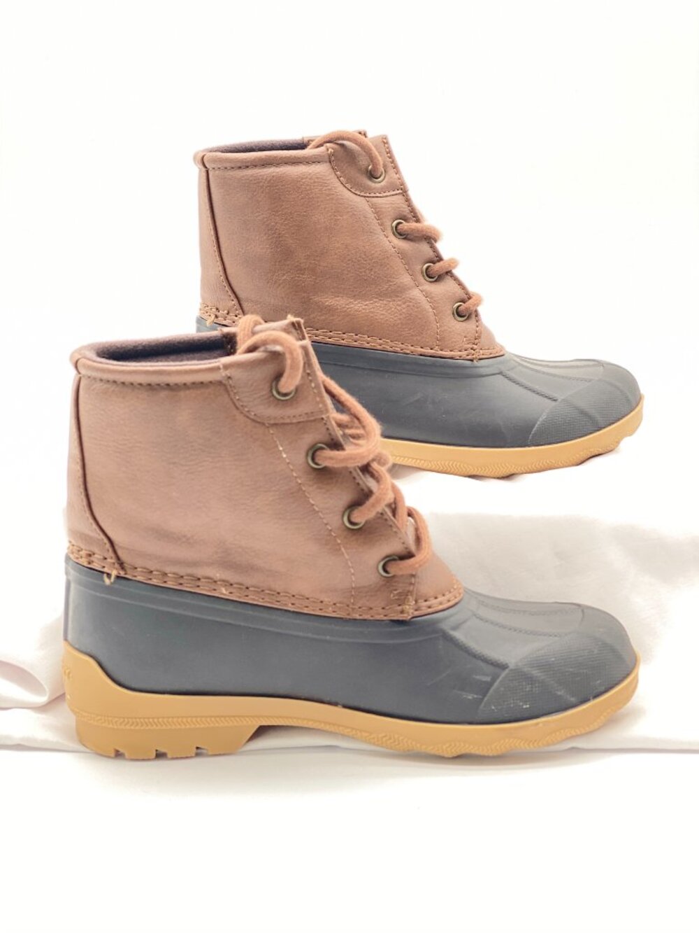 Sperry Port Duck Boots Toddler Size 1 Tan Brown Waterproof Rain Boots - Picture 5 of 7